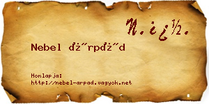 Nebel Árpád névjegykártya
